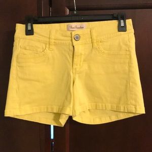 True Freedom Yellow Jean Shorts